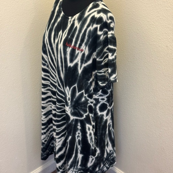 Lululemon LA All Yours T-Shirt Dress Softreme Black White Tie Dye Oversized 8 - Picture 3 of 6